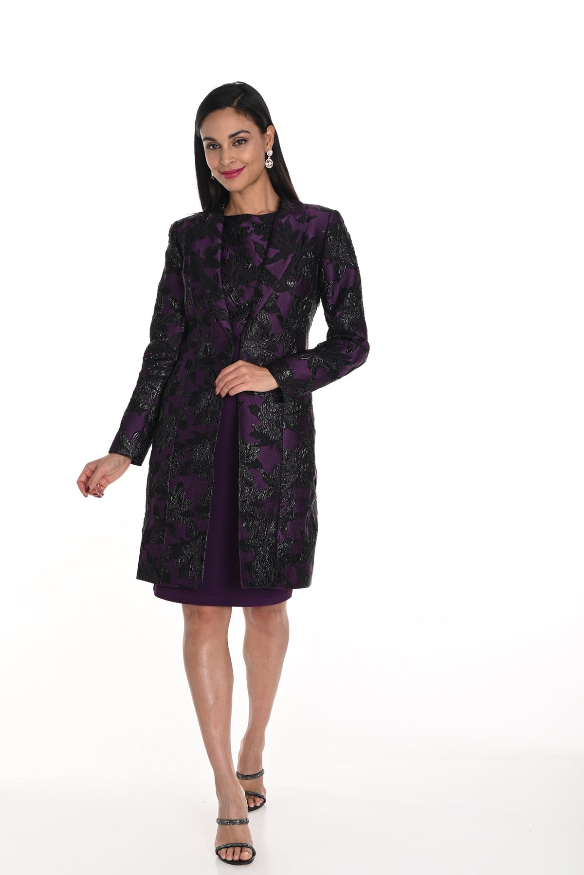 Veste longue pour femme par Frank Lyman | 249423U PURPLE/BLACK | Boutique Vvög, vêtements mode pour homme et femme