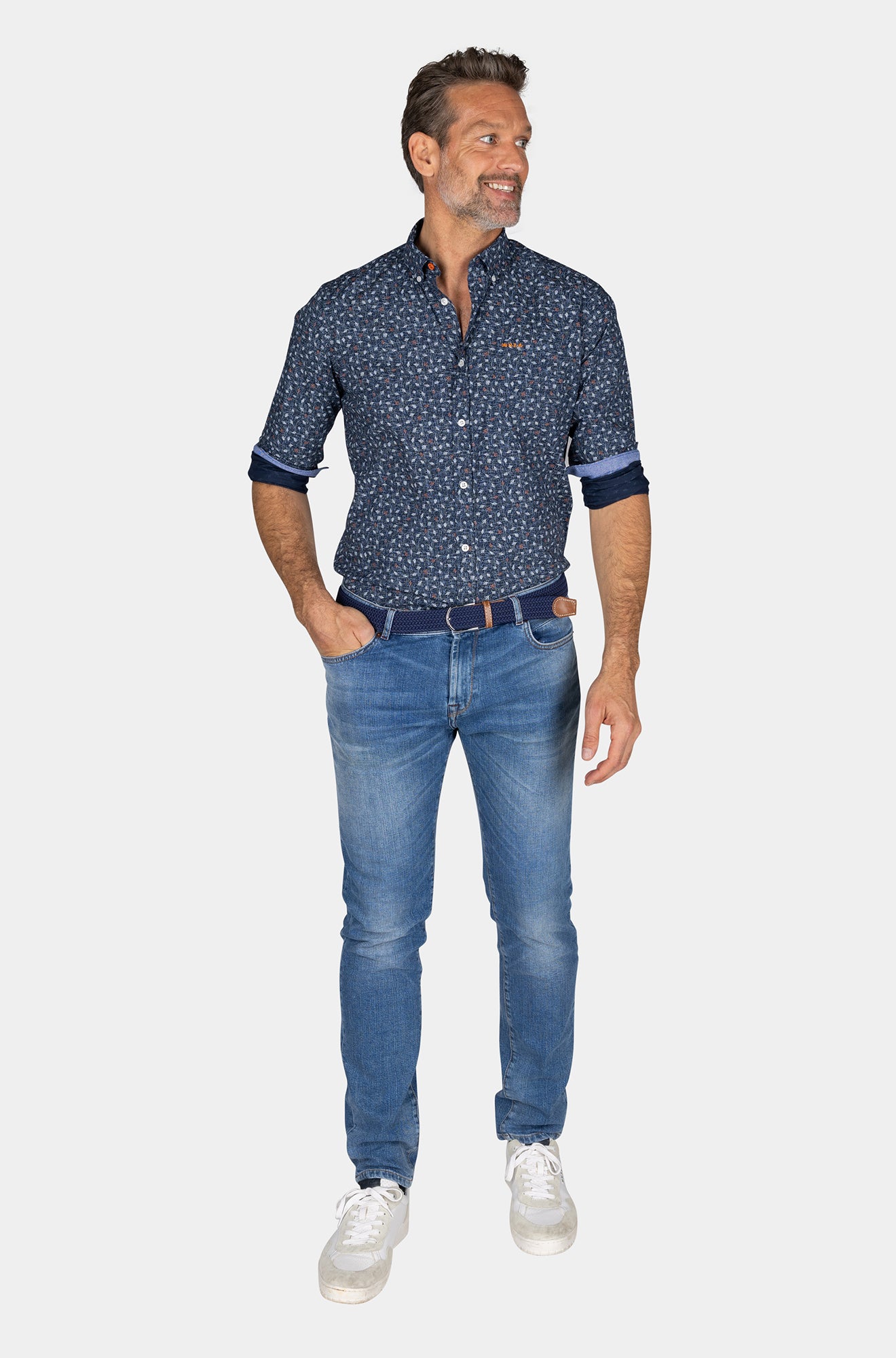 Chemise manches longues pour homme par NZA | 24GN541 Marine D'Automne | Boutique Vvög, vêtements mode pour homme et femme