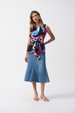 Camisole pour femme par Joseph Ribkoff | 251170 Black/Multi | Boutique Vvög, vêtements mode pour homme et femme