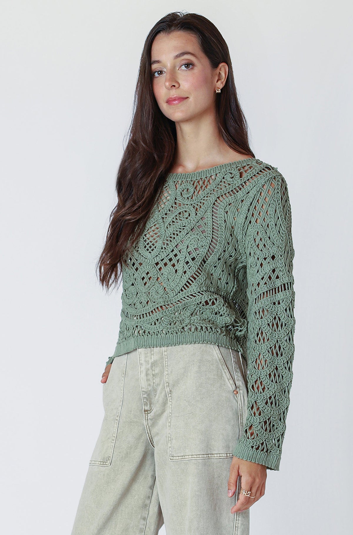 Chandail manches longues pour femme par Dex | 2527016 D Sage | Boutique Vvög, vêtements mode pour homme et femme