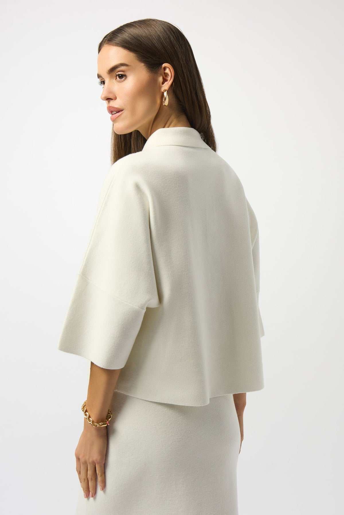 Polo manches 3/4 pour femme par Joseph Ribkoff | 253962 Blanc Hiver | Boutique Vvög, vêtements mode pour homme et femme