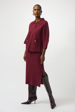 Blouse pour femme par Joseph Ribkoff | 253962 Merlot | Boutique Vvög, vêtements mode pour homme et femme