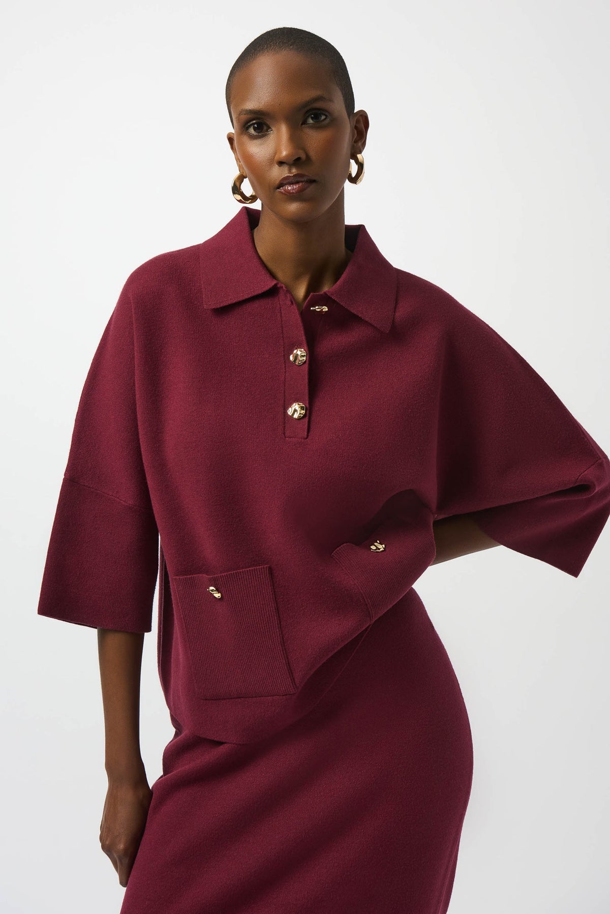 Blouse pour femme par Joseph Ribkoff | 253962 Merlot | Boutique Vvög, vêtements mode pour homme et femme