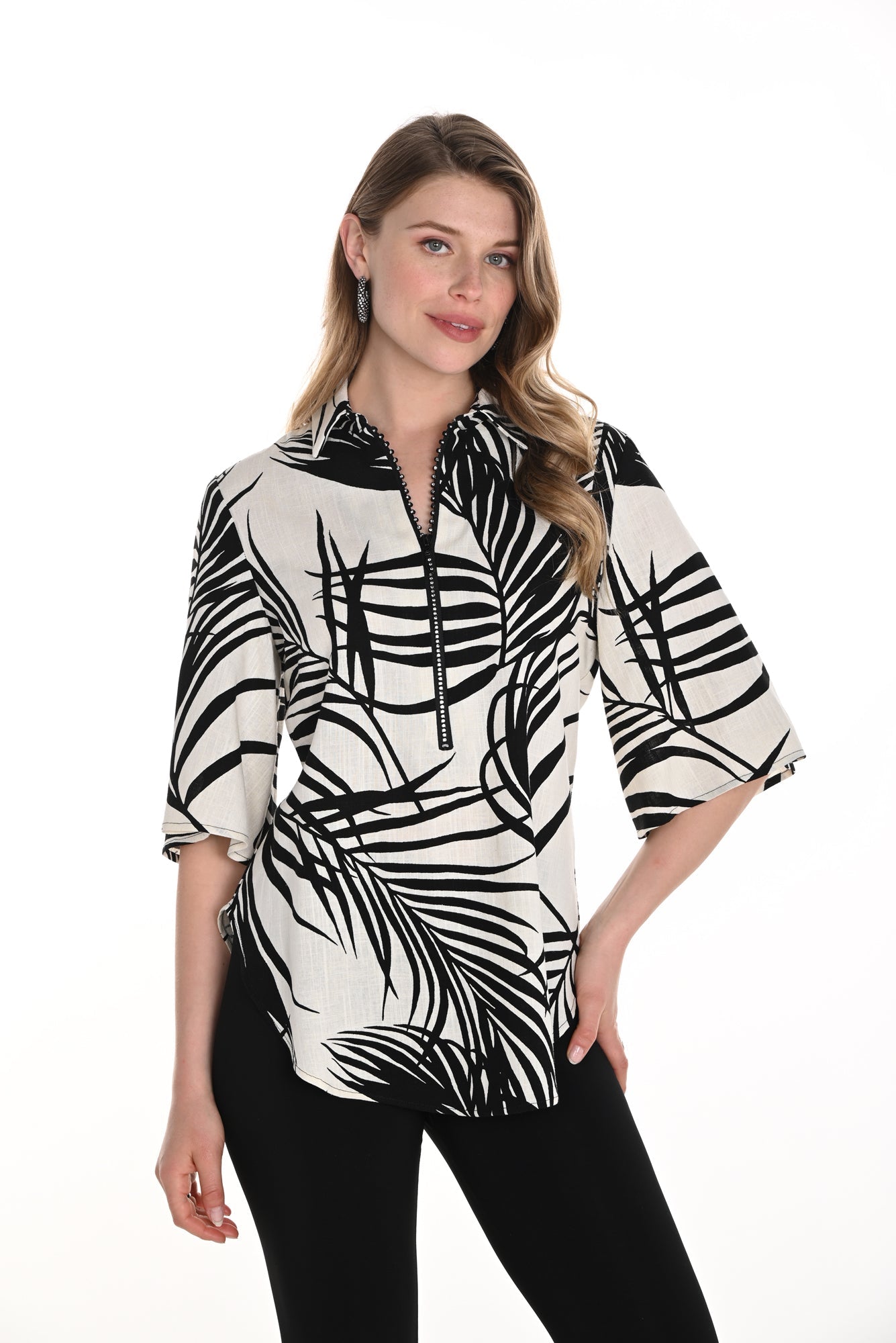 Blouse pour femme par Frank Lyman | 256202 Noir Naturel | Boutique Vvög, vêtements mode pour homme et femme