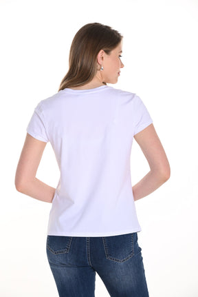 T-Shirt pour femme par Frank Lyman | 256736U Blanc Multi | Boutique Vvög, vêtements mode pour homme et femme