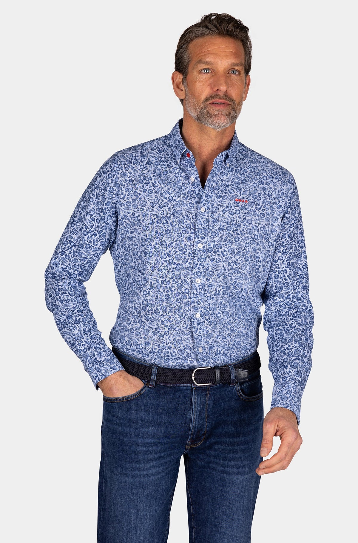 Chemise manches longues pour homme par NZA | 25AN541 Pétrole Royal | Boutique Vvög, vêtements mode pour homme et femme