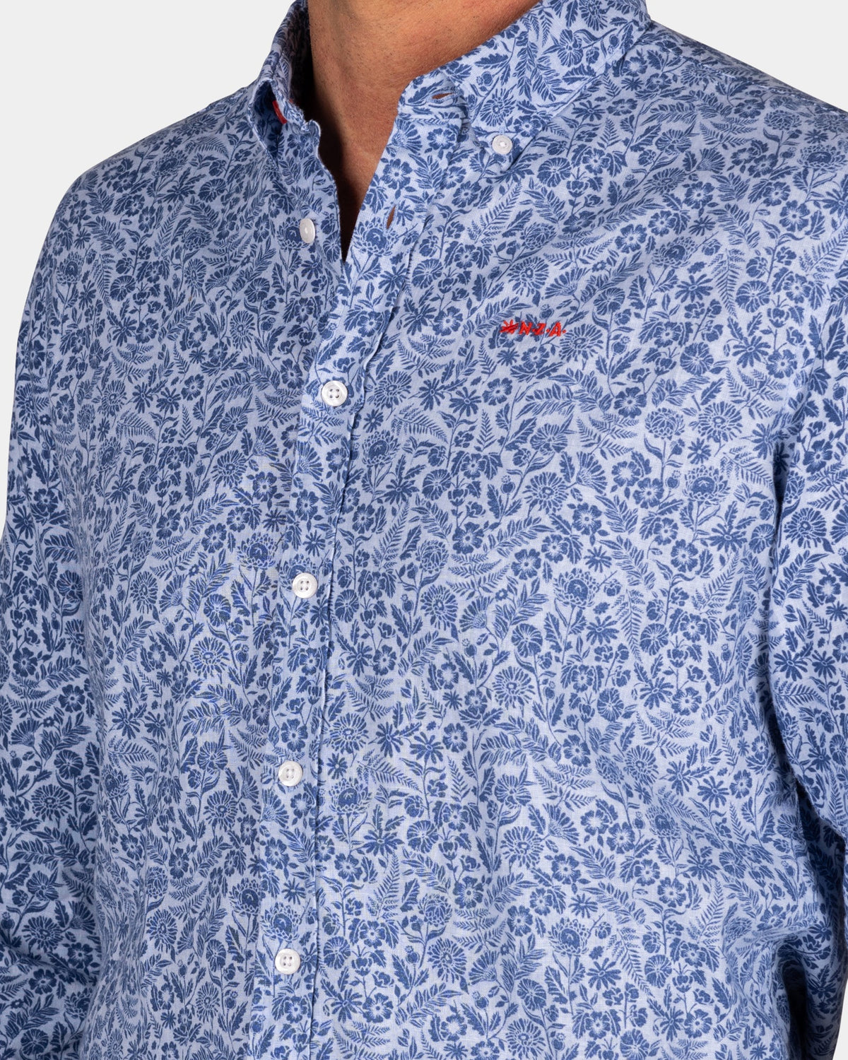 Chemise manches longues pour homme par NZA | 25AN541 Pétrole Royal | Boutique Vvög, vêtements mode pour homme et femme