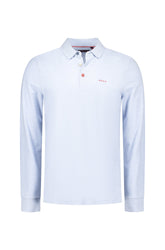 Polo manches longues pour homme par NZA | 25GN200 Bleu Glacier Mélange | Boutique Vvög, vêtements mode pour homme et femme