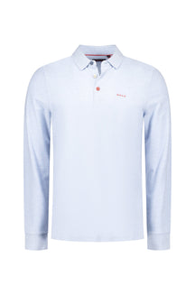 Polo manches longues pour homme par NZA | 25GN200 Bleu Glacier Mélange | Boutique Vvög, vêtements mode pour homme et femme
