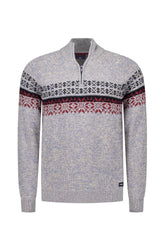 Tricot demi-zip pour homme par NZA | 25HN408 Bleu Clair Mélange | Boutique Vvög, vêtements mode pour homme et femme