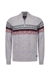 Tricot demi-zip pour homme par NZA | 25HN408 Bleu Clair Mélange | Boutique Vvög, vêtements mode pour homme et femme