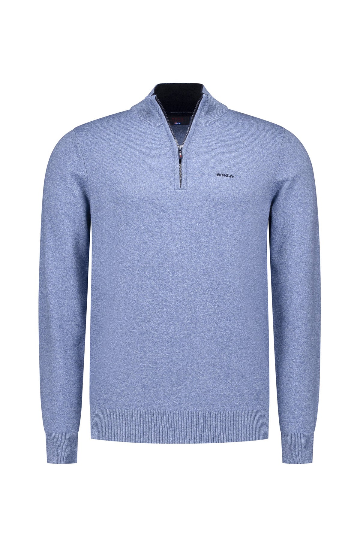 Chandail demi-zip pour homme par NZA | 25HN414 Bleu Clair Mélange | Boutique Vvög, vêtements mode pour homme et femme