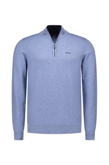 Chandail demi-zip pour homme par NZA | 25HN414 Bleu Clair Mélange | Boutique Vvög, vêtements mode pour homme et femme