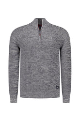 Chandail demi-zip pour homme par NZA | 25HN472 Marine Icône Mélange | Boutique Vvög, vêtements mode pour homme et femme