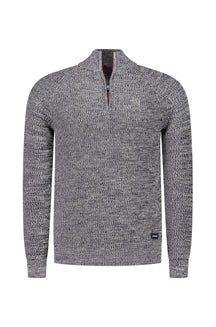 Chandail demi-zip pour homme par NZA | 25HN472 Marine Icône Mélange | Boutique Vvög, vêtements mode pour homme et femme