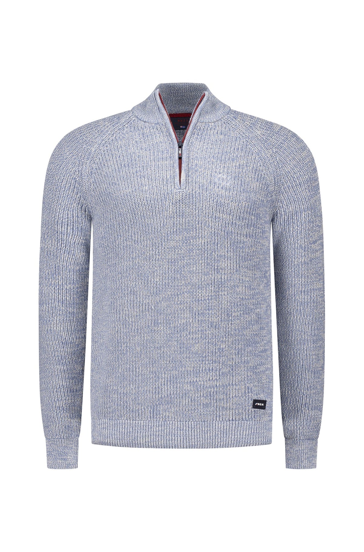 Chandail demi-zip pour homme par NZA | 25HN472 Bleu Clair Mélange | Boutique Vvög, vêtements mode pour homme et femme