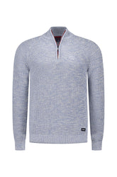 Chandail demi-zip pour homme par NZA | 25HN472 Bleu Clair Mélange | Boutique Vvög, vêtements mode pour homme et femme