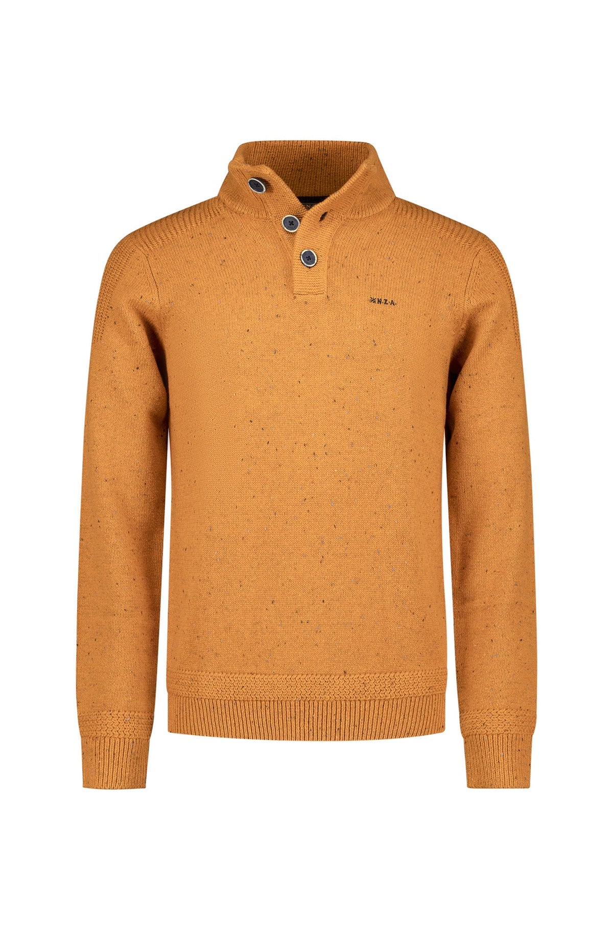 Chandail col boutonné pour homme par NZA | 25HN475 Orange Automne Mélange | Boutique Vvög, vêtements mode pour homme et femme