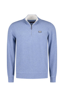 Chandail demi-zip pour homme par NZA | 25KN301 Bleu Rivière | Boutique Vvög, vêtements mode pour homme et femme