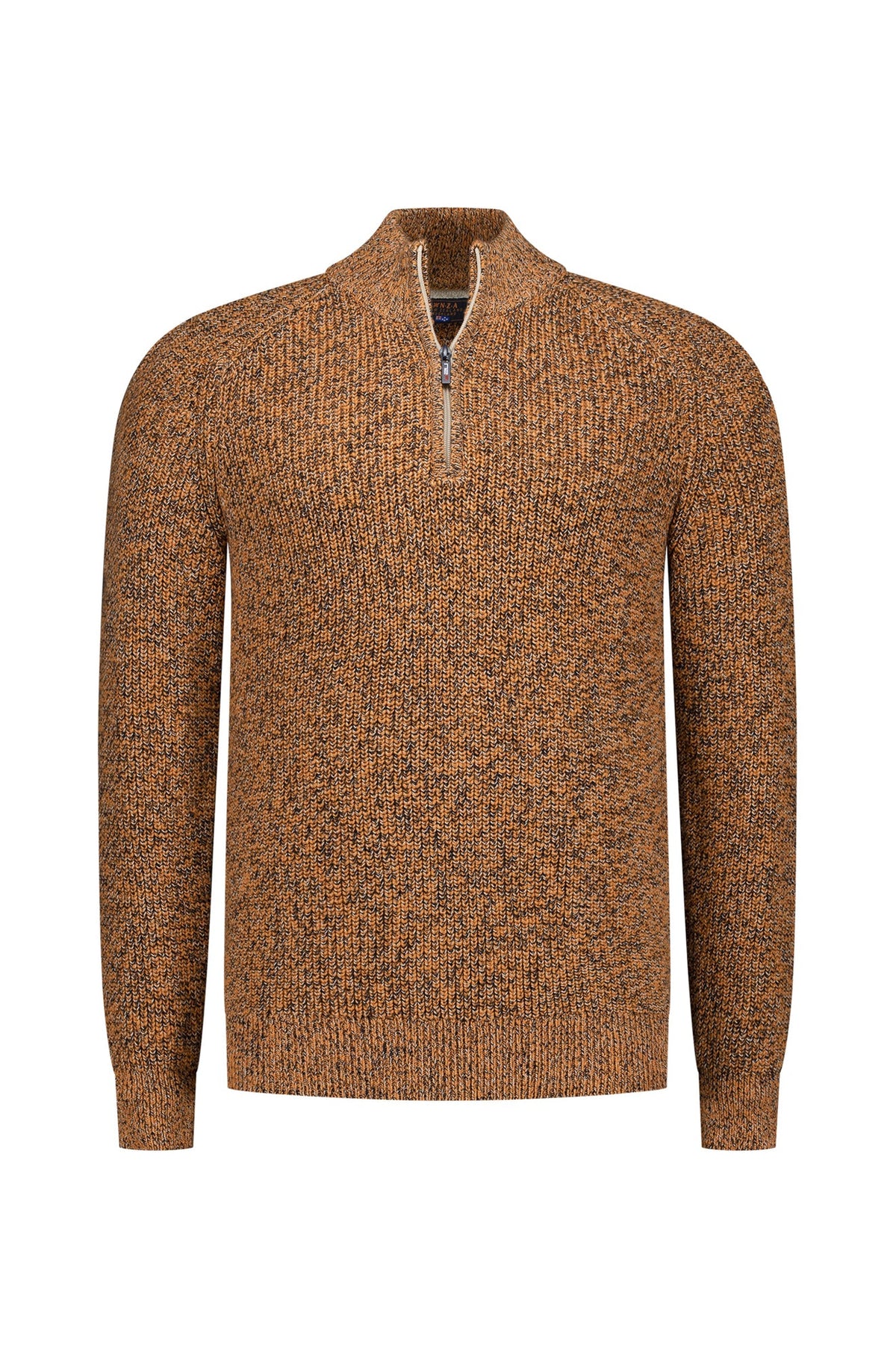 Tricot demi-zip pour homme par NZA | 25KN411 Mélange Orange d'automne | Boutique Vvög, vêtements mode pour homme et femme