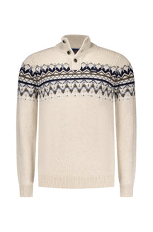 Chandail col boutonné pour homme par NZA | 25KN487 Mélange Écume de mer | Boutique Vvög, vêtements mode pour homme et femme