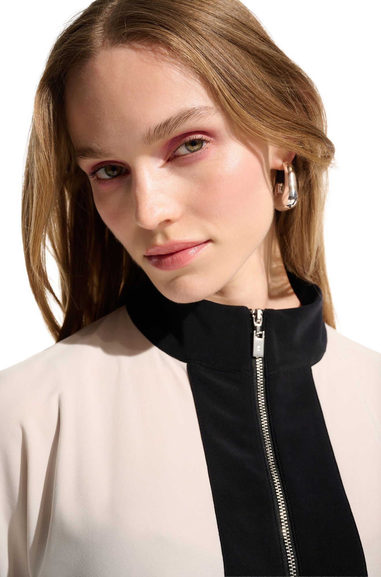 T-Shirt demi-zip pour femme par Joseph Ribkoff | 261611 Pierre De Lune Noire | Boutique Vvög, vêtements mode pour homme et femme