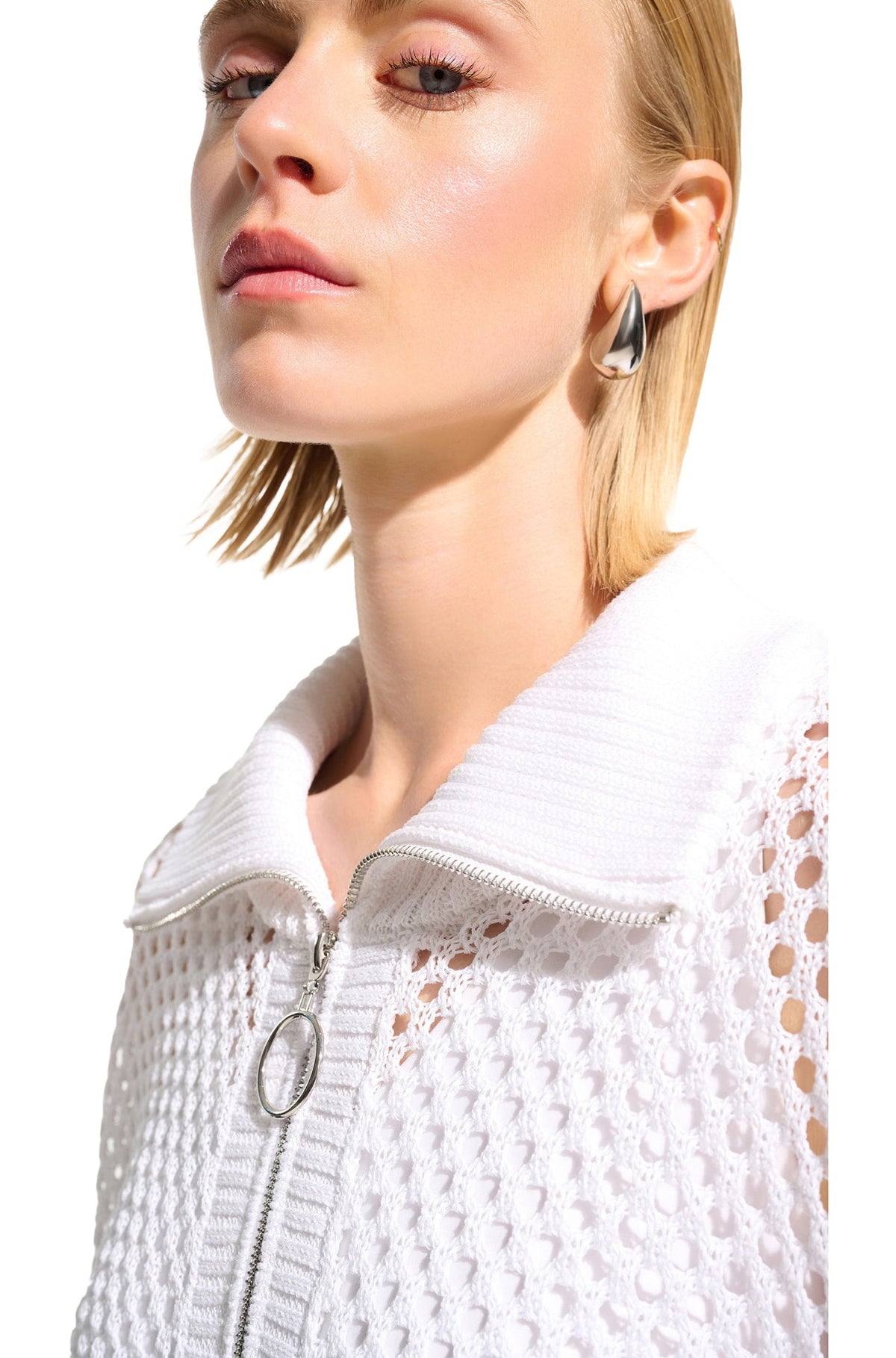 Chandail en maille ouverte pour femme par Joseph Ribkoff | 261634 Vanille | Boutique Vvög, vêtements mode pour homme et femme