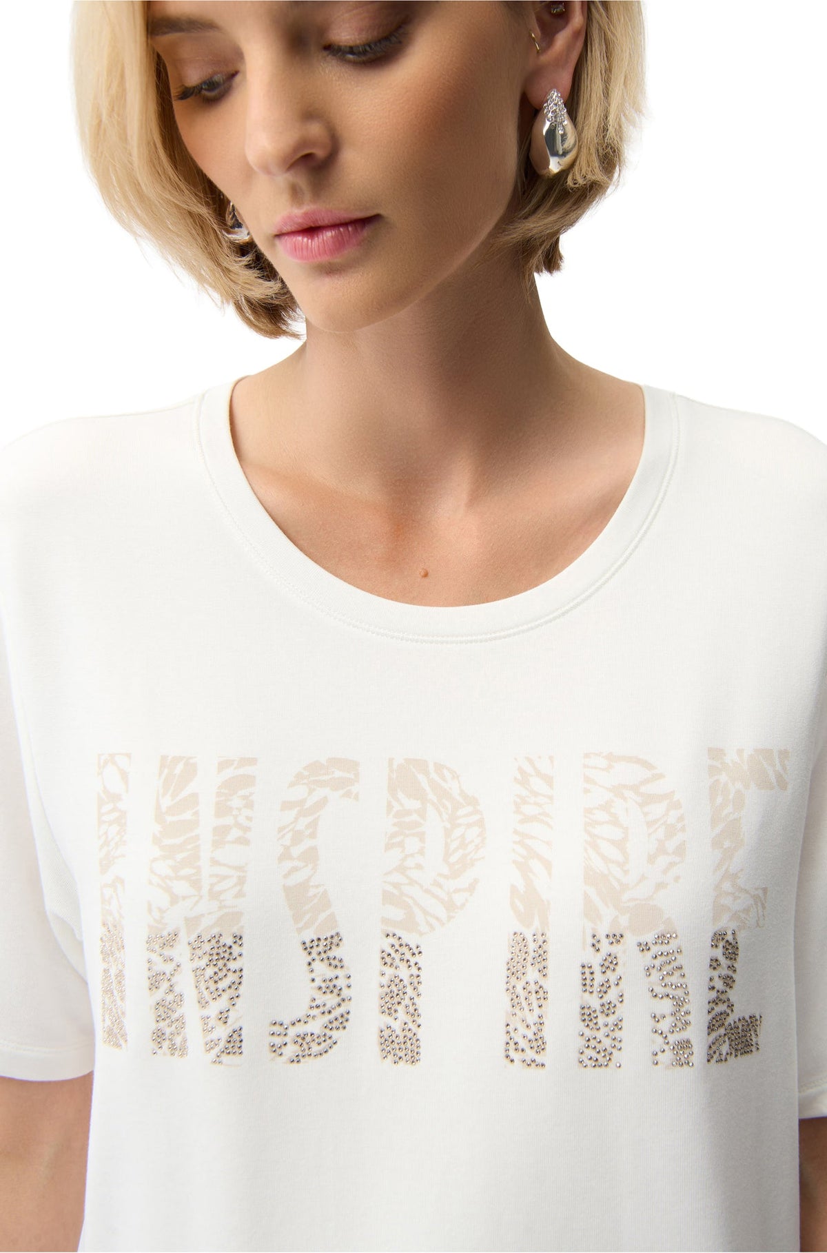 T-Shirt pour femme par Joseph Ribkoff | 261967 Beige Vanille | Boutique Vvög, vêtements mode pour homme et femme