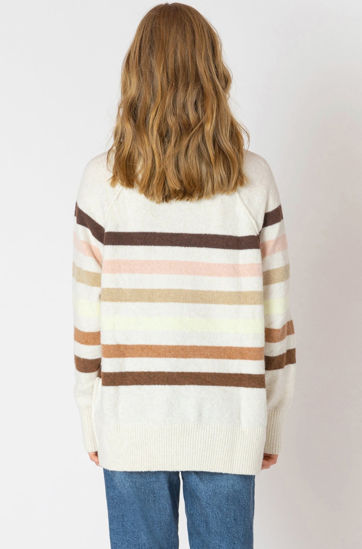 Chandail ample pour femme par Dex | 2627007 D Rayures Neutres | Boutique Vvög, vêtements mode pour homme et femme