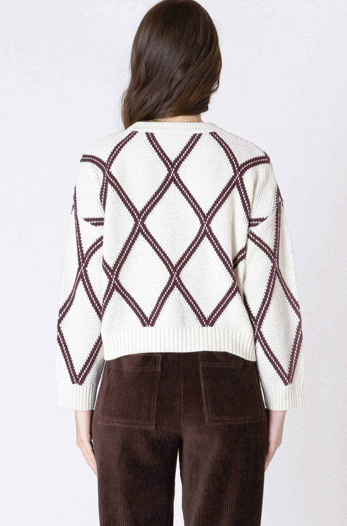 Chandail tricoté pour femme par Dex | 2627015 D Crème/Cacao | Boutique Vvög, vêtements mode pour homme et femme