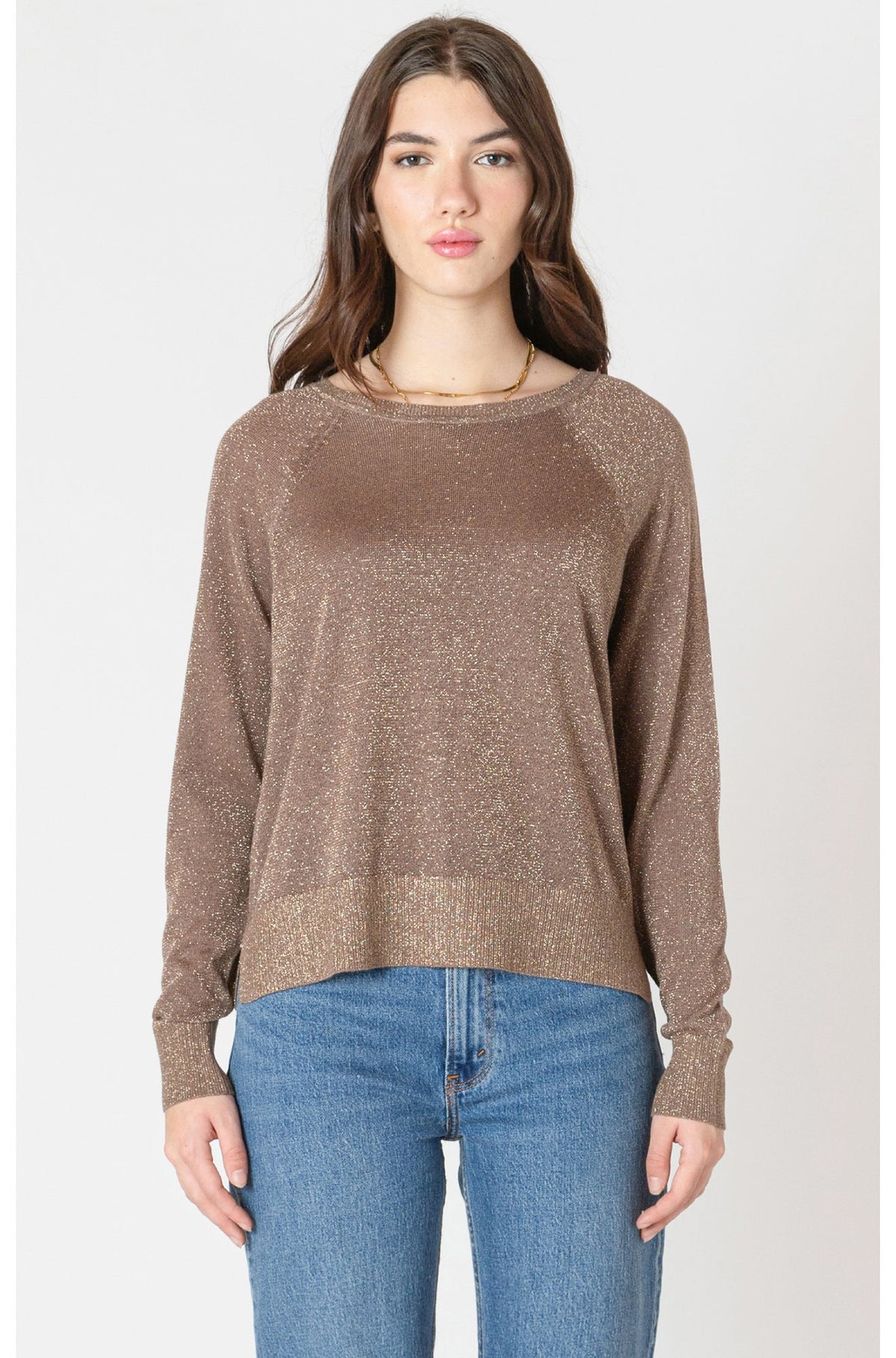 Chandail manches longues pour femme par Black Tape | 2627509 T Taupe Scintillant | Boutique Vvög, vêtements mode pour homme et femme