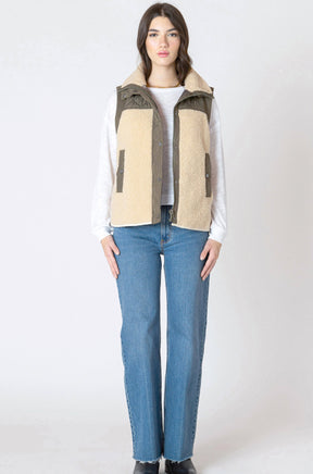 Coupe-vent sans manche pour femme par Dex | 2629501 D Olive/Beige | Boutique Vvög, vêtements mode pour homme et femme