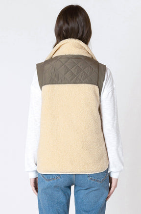 Coupe-vent sans manche pour femme par Dex | 2629501 D Olive/Beige | Boutique Vvög, vêtements mode pour homme et femme