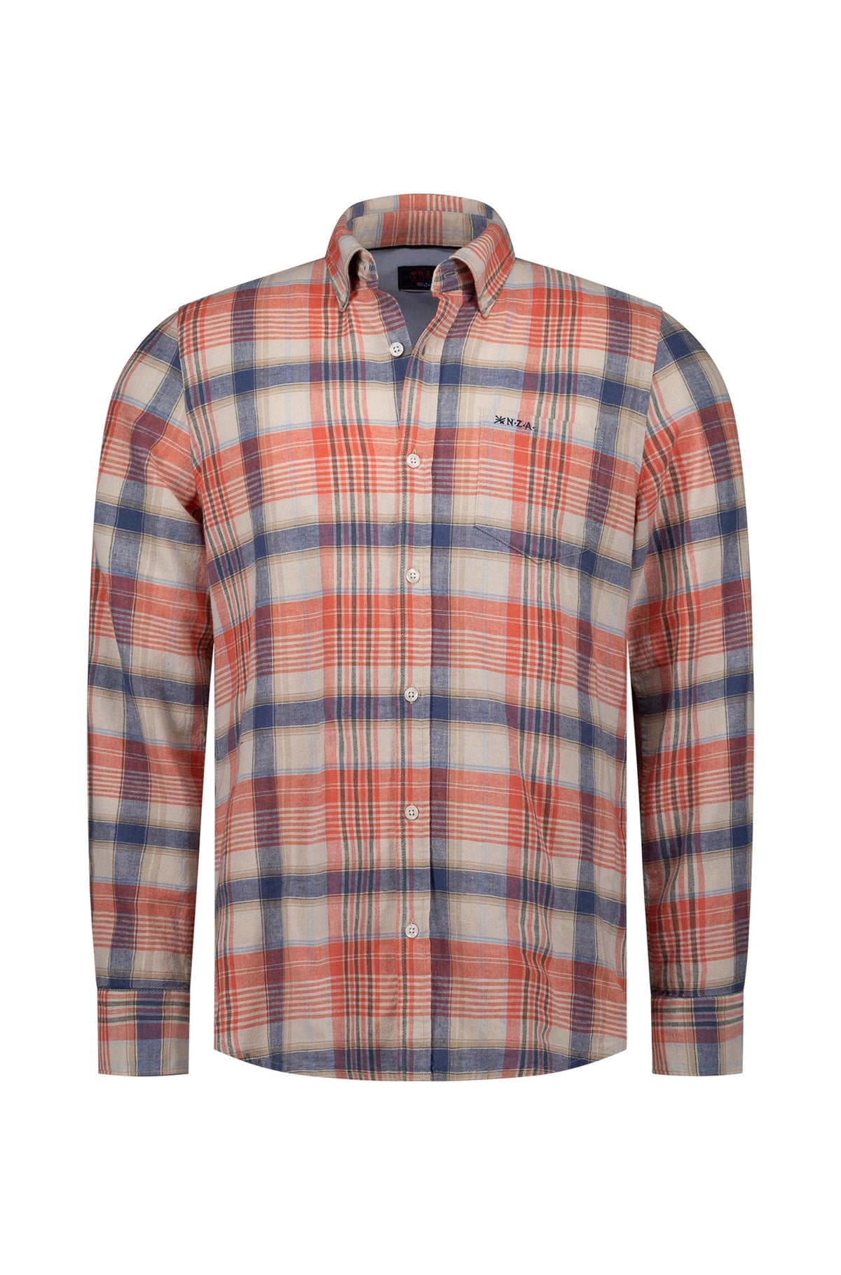 Chemise en lin stretch pour homme par NZA | 26AN534 Rouge Mélangé | Boutique Vvög, vêtements mode pour homme et femme