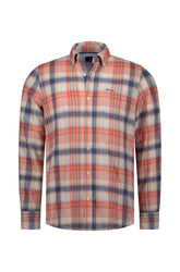 Chemise en lin stretch pour homme par NZA | 26AN534 Rouge Mélangé | Boutique Vvög, vêtements mode pour homme et femme