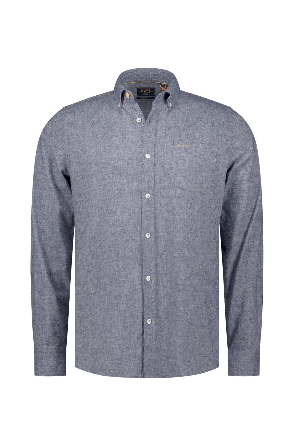 Chemise stretch en lin pour homme par NZA | 26CN506 Bleu Marine  | Boutique Vvög, vêtements mode pour homme et femme