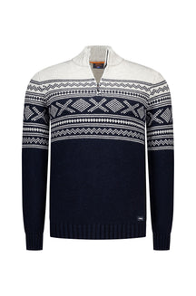 Chandail manches longues marine, vue produit pour homme par NZA