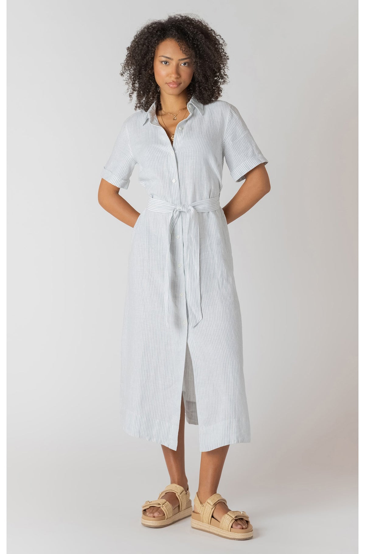 Robe pour femme par Room 34 | 2722516 DG Rayures Blanches Et Bleues | Boutique Vvög, vêtements mode pour homme et femme