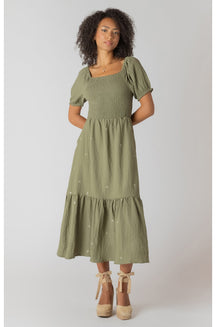 Robe pour femme par Room 34 | 2722518 DG Sauge Brodé | Boutique Vvög, vêtements mode pour homme et femme