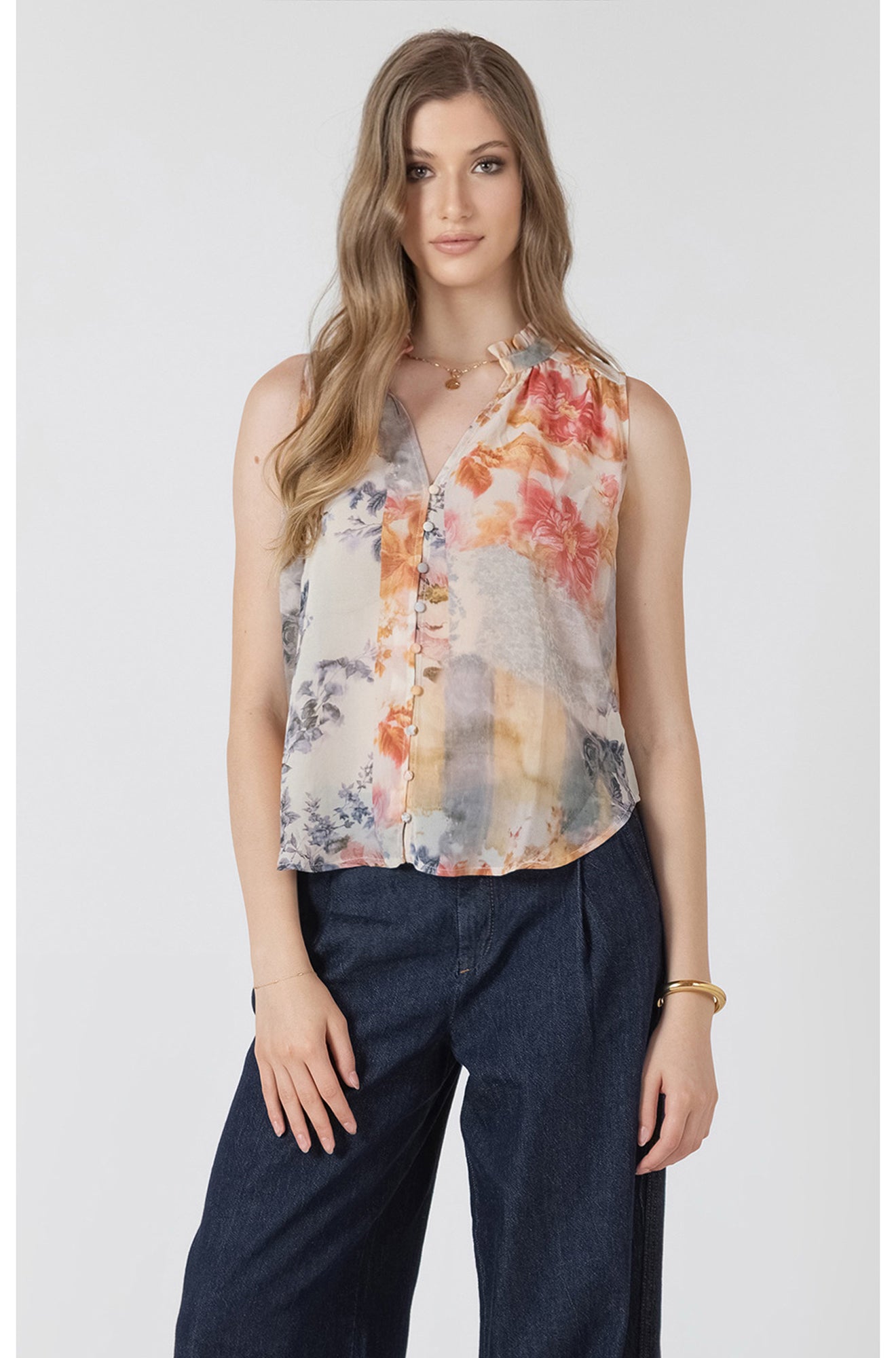 Blouse sans manche pour femme par Black Tape | 2723753 T Patch Floral | Boutique Vvög, vêtements mode pour homme et femme