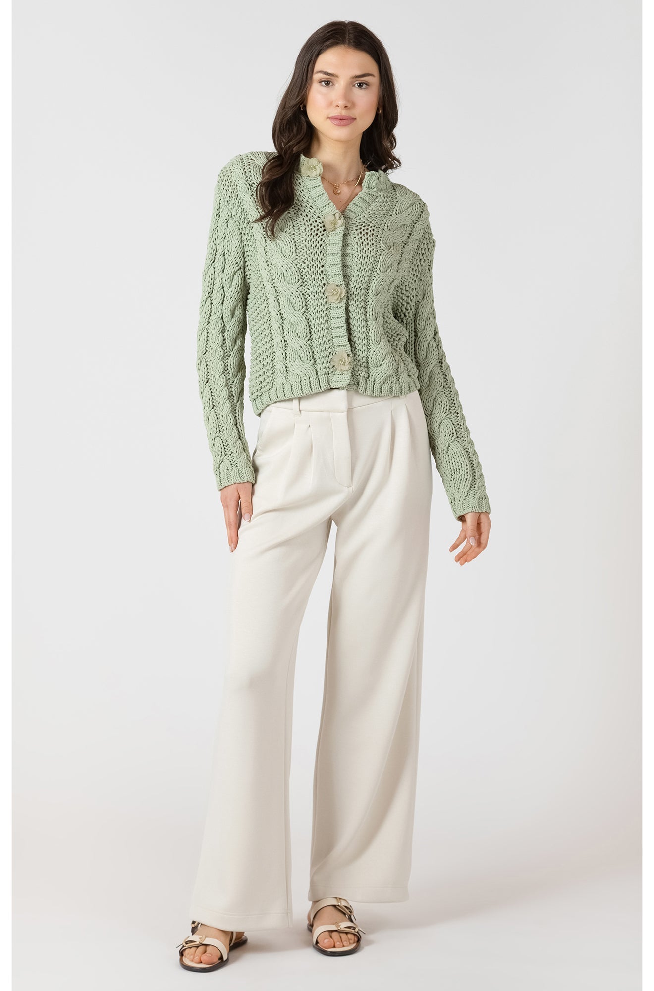 Cardigan manches longues pour femme par Dex | 2727254 D Sauge | Boutique Vvög, vêtements mode pour homme et femme
