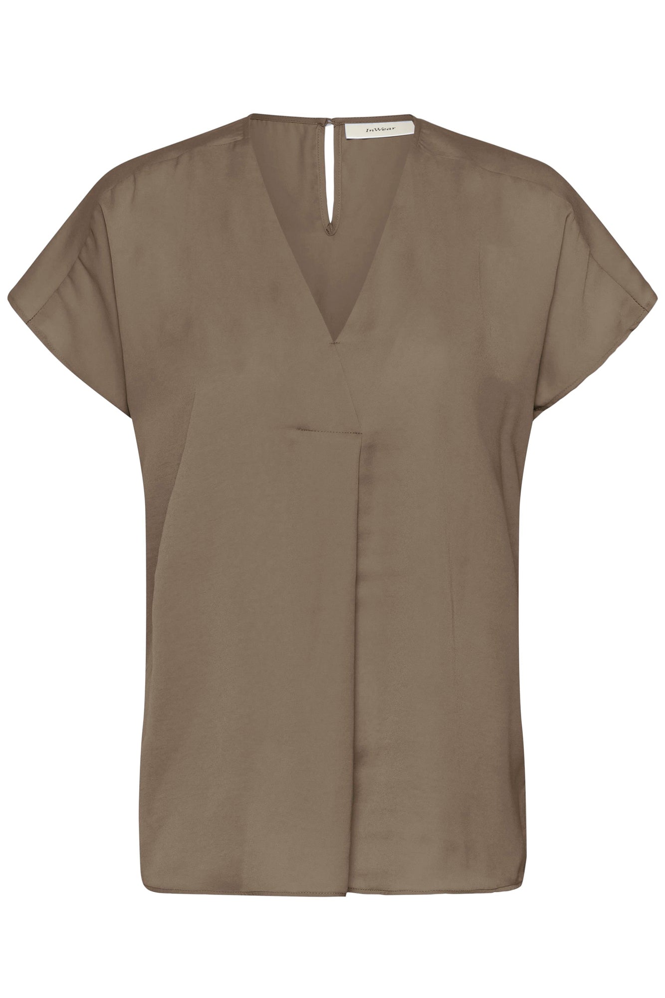 Blouse manches courtes brun olive, vue produit pour femme par InWear