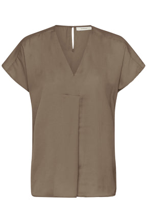 Blouse manches courtes brun olive, vue produit pour femme par InWear