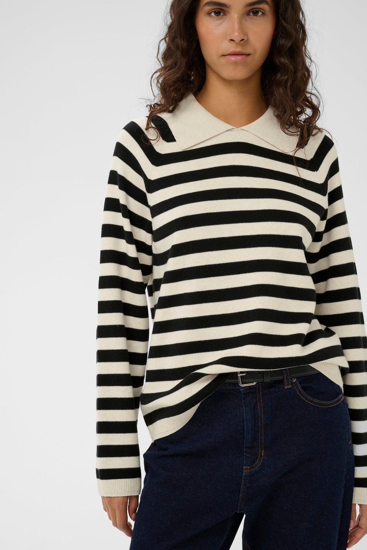 Chandail avec collet pour femme par InWear | 30112397 Noir Et Blanc | Boutique Vvög, vêtements mode pour homme et femme