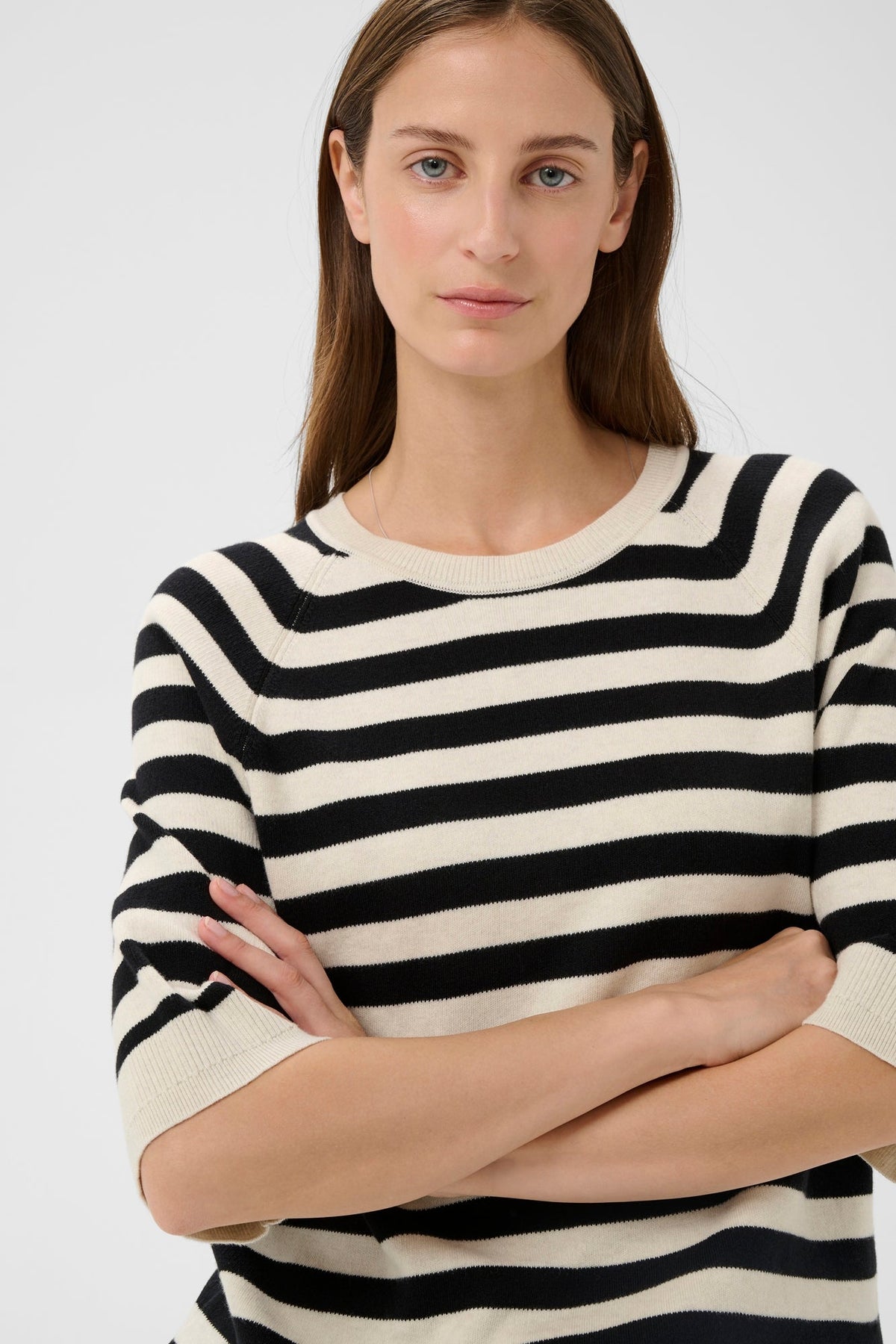 Chandail manche 3/4 pour femme par InWear | 30112398 Noir Et Blanc | Boutique Vvög, vêtements mode pour homme et femme