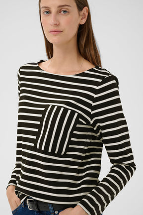 Chandail avec pochette pour femme par InWear | 30112419 Noir Et Blanc | Boutique Vvög, vêtements mode pour homme et femme