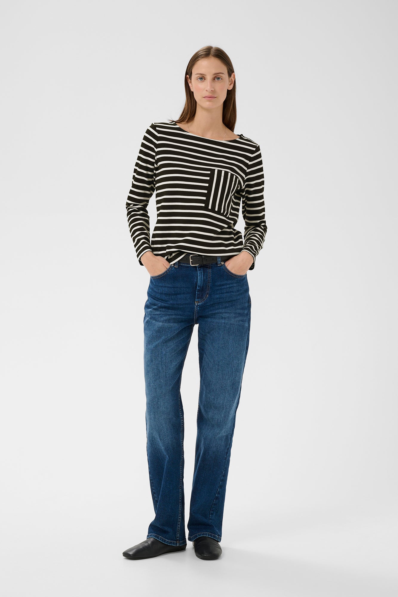 Chandail avec pochette pour femme par InWear | 30112419 Noir Et Blanc | Boutique Vvög, vêtements mode pour homme et femme