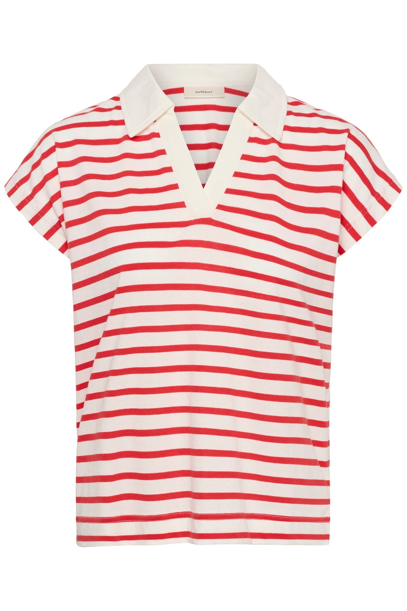 Polo pour femme par InWear | 30112571 Rayure rouge slim | Boutique Vvög, vêtements mode pour homme et femme