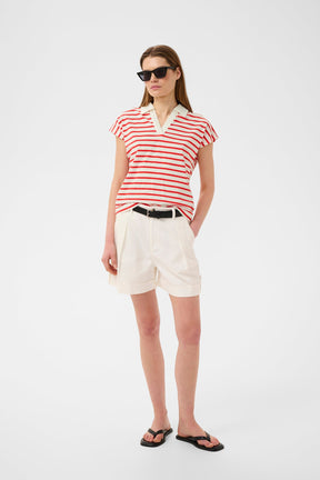 Polo pour femme par InWear | 30112571 Rayure rouge slim | Boutique Vvög, vêtements mode pour homme et femme