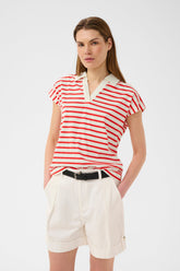 Polo pour femme par InWear | 30112571 Rayure rouge slim | Boutique Vvög, vêtements mode pour homme et femme